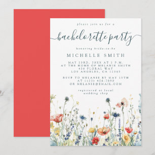Invitation Vibrant Fleur sauvage Bachelorette Party
