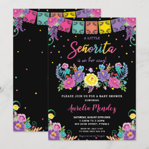 Invitation Vibrant Floral mexicain Señorita Baby shower fille