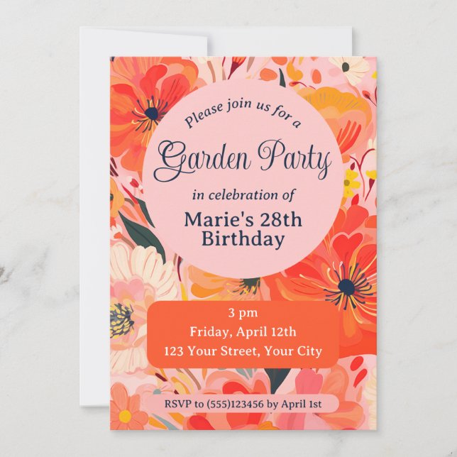 Invitation Vibrant Garden Party (Devant)
