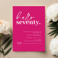 Vibrant Hot Pink Hello 70e fête d'anniversaire
