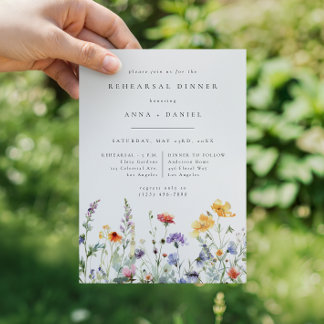 Invitation Vibrant Watercolor Floral Wedding Rehearsal Dinner