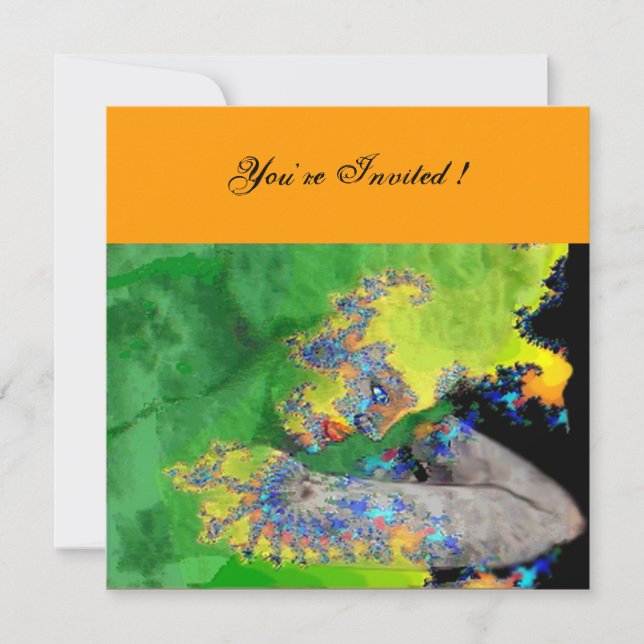 Invitation VIBRATIONS DE MATIÈRE, vert jaune orange (Devant)