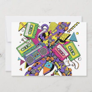 Invitation Vibrations Urbaines Abstraites avec des Couleurs R