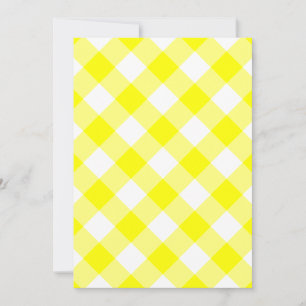 Invitation Vichy jaune et blanc