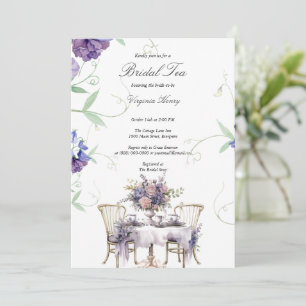 Invitation Victorian Dusty rose Garden Tea Fête des mariées