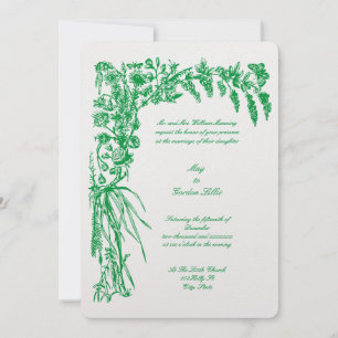 Invitation Victorian Era 1874 Botanical Floral Border Mariage