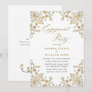 Invitation Victorian Ornate Grace Floral ENGAGEMENT PARTY