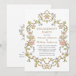Invitation Victorian Ornate Grace Floral ENGAGEMENT PARTY