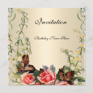 Invitation Victorian Pretty Floral Roses