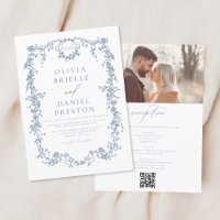 Victorian Vintage Français Photo QR Code Mariage