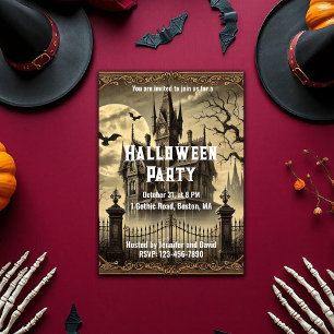 Invitation Victorian Vintage Haunted House Halloween Party