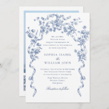 Victorien Ornate Grace Floral Dusty Mariage bleu