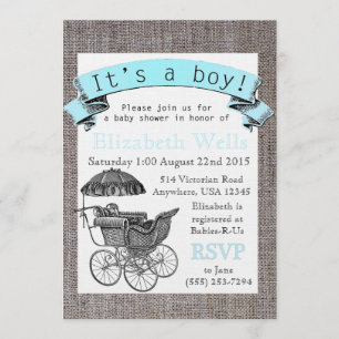 Invitation victorien vintage de baby shower