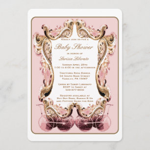 Invitation victorienne de baby shower