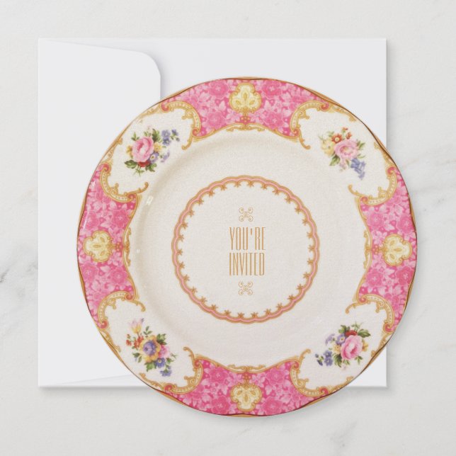 Invitation victorienne de partie de goûter (Devant)