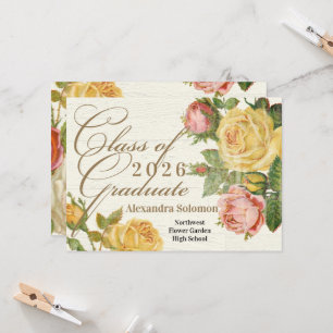 Invitation Victorienne Vintage Floral 2025 Graduation