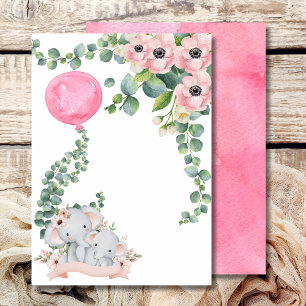 Invitation Vide Ajoutez Votre Propre Ballon Rose Eucalyptus 