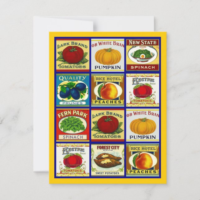 Invitation vide de partie d'étiquettes végétariens (Devant)