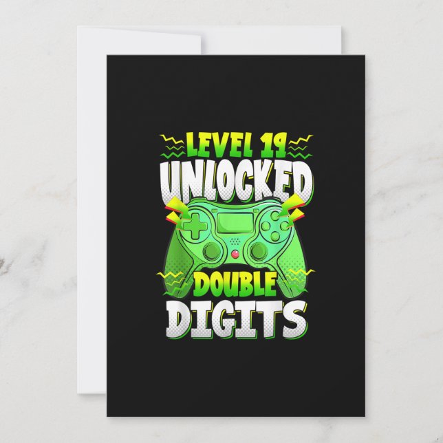 Invitation Video Gamer Cadeau 19e anniversaire garçon Double  (Devant)