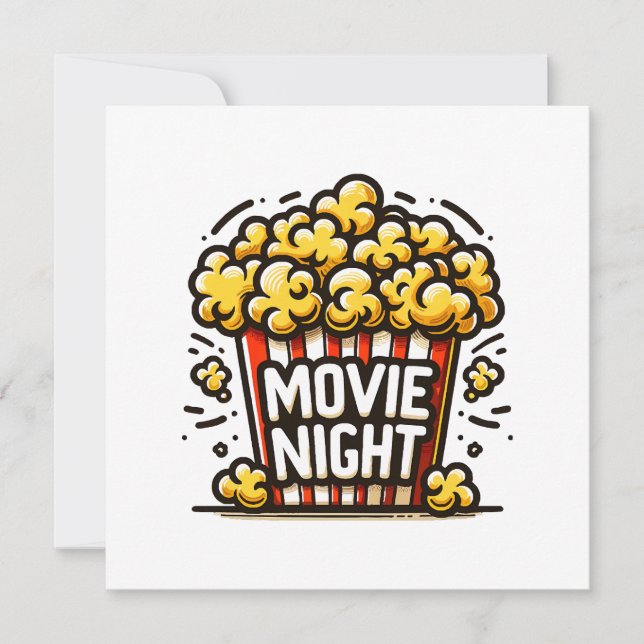 Invitation Vidéo Night Delight Jouer Popcorn (Devant)