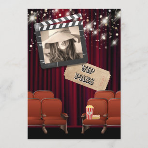 Invitation Vidéo VIP photo lumières cinéma fête de projection