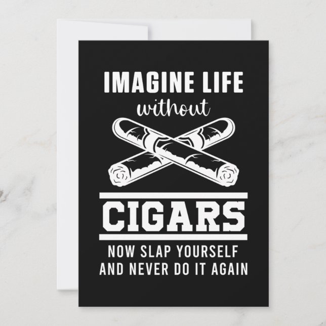 Invitation Vie Sans Cigares Tabac Humidor Fumeur de Cigar G (Devant)