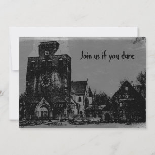 Invitation Vieille église Éffrayante Halloween déprimée