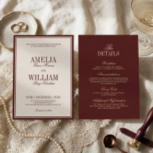 Vieille Fortune Élégant Intemporel Mariage Bourgog