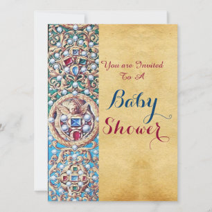 Invitation VIEILLE PIERRE, PIERRES, Baby shower ANGES