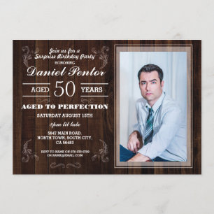 Invitation Vieilli à la perfection Anniversaire Hommes Photo 