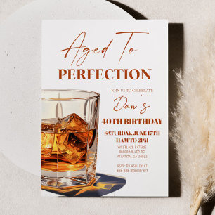 Invitation Vieilli À Perfection Whisky Glass fête d'anniversa