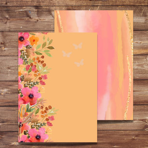 Invitation vierge DIY Fleurs de jardin pêche rose