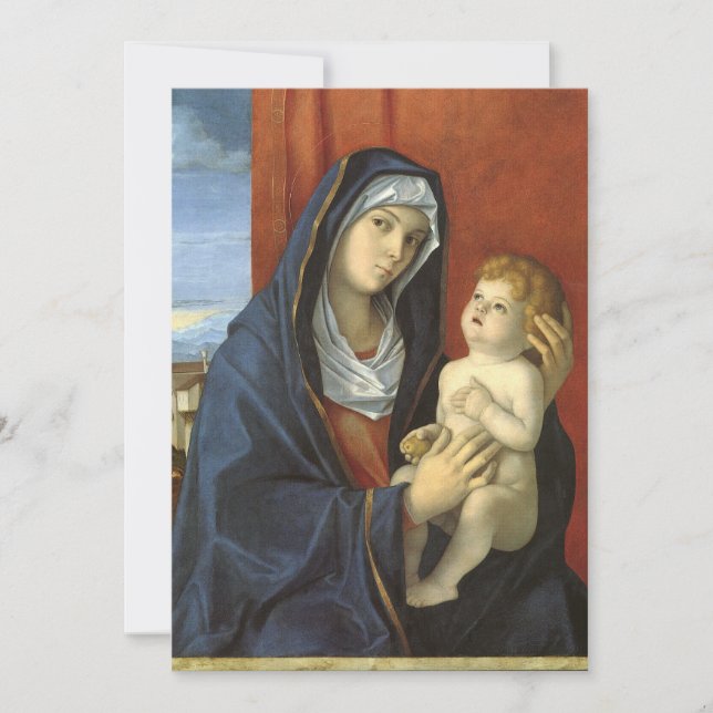Invitation Vierge et enfant par Giovanni Bellini, Baby shower (Devant)