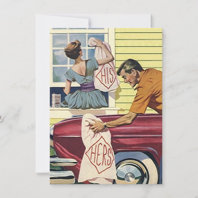 Invitation Vierge Faire-part Son Style Rétro (Devant)