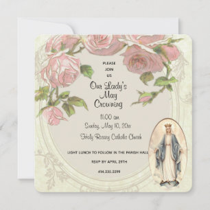 Invitation Vierge Marie catholique peut événement religieux