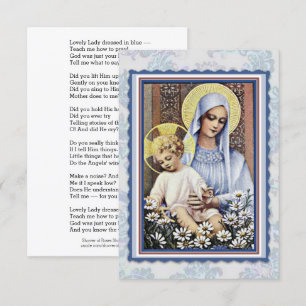 Invitation Vierge Marie Jésus Jolie dame habillée en poème bl