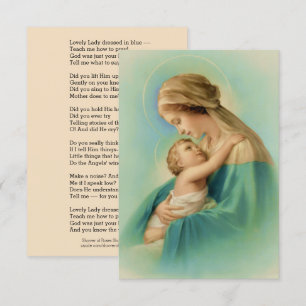 Invitation Vierge Marie Jésus Jolie dame habillée en poème bl