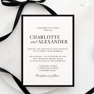 Invitation Vieux argent Esthétique, blanc cassé, Mariage enca