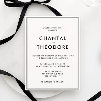 Invitation Vieux argent | Luxe Tranquille | Noir et blanc