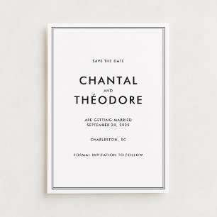 Invitation Vieux argent   Luxe Tranquille   Noir et blanc cas