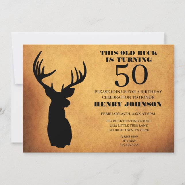 Invitation Vieux Buck 50e fête d'anniversaire (Devant)