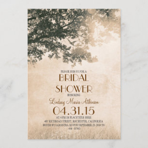 Invitation Vieux chêne Vintage et douche nuptiale inséparable