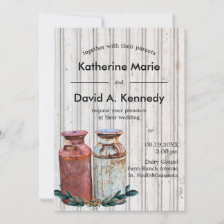 Invitation Vieux Pays Canettes Lait Budget Mariage Rustique F