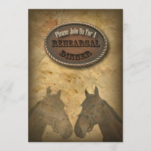Invitation vieux Western Cowboy Pays Dîner de répétition Invi