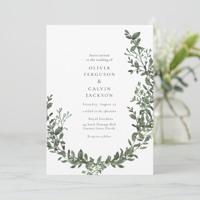 Invitation Vignes vertes Jardin Mariage (Debout devant)