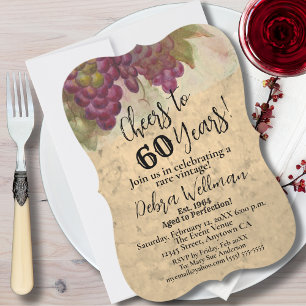 Invitation Vignoble 60 ans Félicitations Élégant depuis 60 an