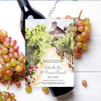 Vignoble Rouge Grange Aquarelle Mariage Enregistre