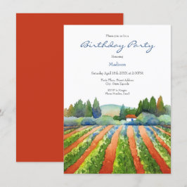 Invitation Vignoble rouge vert bleu