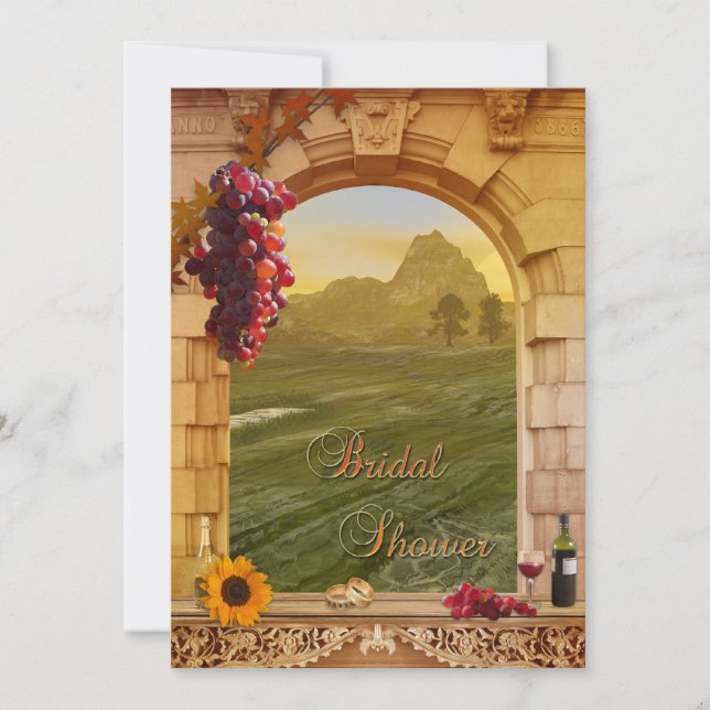 Invitation Vignoble Vin Thème Automne Nuptiale Douche Invitat (Devant)