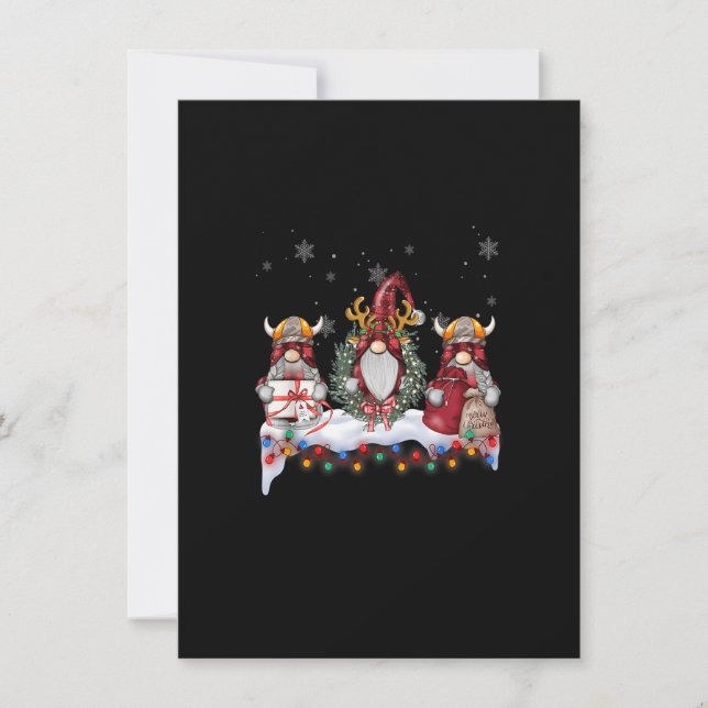 Invitation Viking Noël Gnome Plaid Red Norse Mythologie P (Devant)